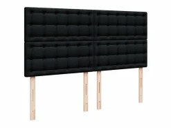 Clicnbuy Cama box spring con colchón tela 180x200 cm Negro Discount
