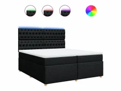Cama box spring con colchón tela 200x200 cm^Clicnbuy Best