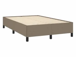 Clicnbuy Somier Tapizado|Cama box spring con colchón tela gris taupe 120x190 cm
