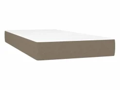 Clicnbuy Somier Tapizado|Cama box spring con colchón tela gris taupe 120x190 cm
