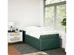 Clicnbuy Somier - 90X190Cm|Cama box spring con colchón terciopelo oscuro 90x190 cm