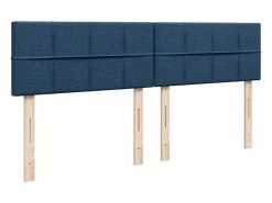 Clicnbuy Cama box spring con colchón tela 200x200 cm Azul Best