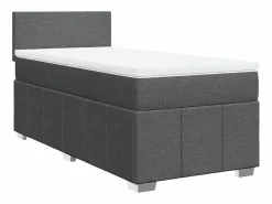 Cama box spring con colchón tela oscuro 90x190 cm^Clicnbuy Discount