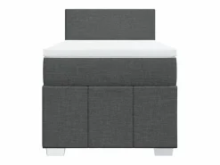 Cama box spring con colchón tela oscuro 90x190 cm^Clicnbuy Discount