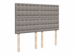 Cama box spring con colchón tela gris taupe 140x200 cm^Clicnbuy Best