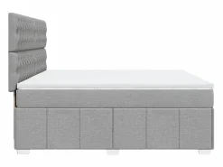 Clicnbuy Cama box spring con colchón tela claro 180x200 cm Gris Hot