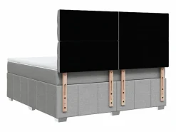 Clicnbuy Cama box spring con colchón tela claro 180x200 cm Gris Hot