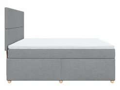 Cama box spring con colchón tela claro 180x200 cm^Clicnbuy New