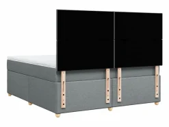 Cama box spring con colchón tela claro 180x200 cm^Clicnbuy New