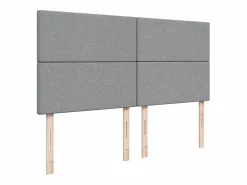 Cama box spring con colchón tela claro 180x200 cm^Clicnbuy New