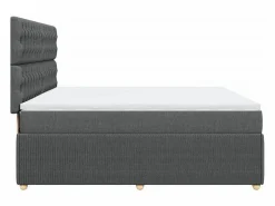 Cama box spring con colchón tela oscuro 180x200 cm^Clicnbuy