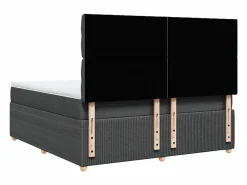 Cama box spring con colchón tela oscuro 180x200 cm^Clicnbuy