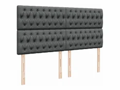 Cama box spring con colchón tela oscuro 180x200 cm^Clicnbuy