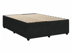 Clicnbuy Cama box spring con colchón terciopelo 140x190 cm Negro Sale