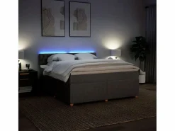 Clicnbuy Somier - 180X200Cm|Cama box spring con colchón tela gris taupe 180x200 cm