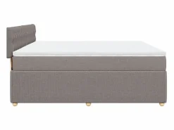 Clicnbuy Somier - 180X200Cm|Cama box spring con colchón tela gris taupe 180x200 cm