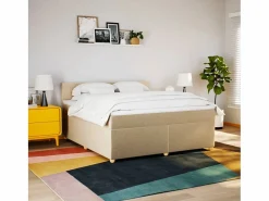 Clicnbuy Base De Cama De Láminas|Cama box spring con colchón tela color 180x200 cm
