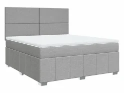 Clicnbuy Somier - 180X200Cm|Cama box spring con colchón tela claro 180x200 cm