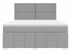 Clicnbuy Somier - 180X200Cm|Cama box spring con colchón tela claro 180x200 cm