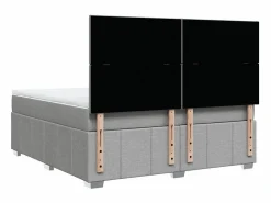 Clicnbuy Somier - 180X200Cm|Cama box spring con colchón tela claro 180x200 cm