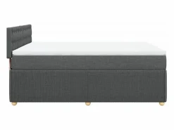 Cama box spring con colchón tela oscuro 140x190 cm^Clicnbuy Discount
