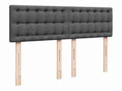 Cama box spring con colchón tela oscuro 140x190 cm^Clicnbuy Discount
