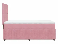 Clicnbuy Cama box spring con colchón terciopelo 80x200 cm Rosa Hot