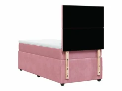 Clicnbuy Cama box spring con colchón terciopelo 80x200 cm Rosa Hot