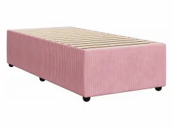 Clicnbuy Cama box spring con colchón terciopelo 80x200 cm Rosa Hot