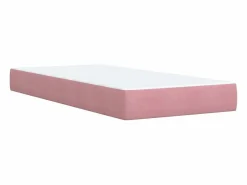 Clicnbuy Cama box spring con colchón terciopelo 80x200 cm Rosa Hot