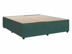 Clicnbuy Cama box spring con colchón terciopelo oscuro 180x200 cm Verde Best