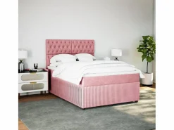 Clicnbuy Base De Cama De Láminas|Cama box spring con colchón terciopelo 160x200 cm
