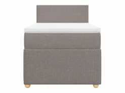 Clicnbuy Cama box spring con colchón tela gris taupe 90x190 cm Topo Online