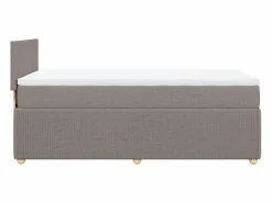 Clicnbuy Cama box spring con colchón tela gris taupe 90x190 cm Topo Online