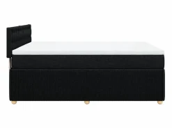 Clicnbuy Cama box spring con colchón tela 160x200 cm Negro Clearance