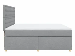 Clicnbuy Somier - 180X200Cm|Cama box spring con colchón tela claro 180x200 cm