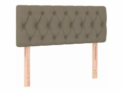 Cama box spring con colchón LED tela gris taupe 90x190 cm^Clicnbuy Sale