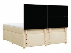 Clicnbuy Cama box spring con colchón tela color 180x200 cm Crema Best