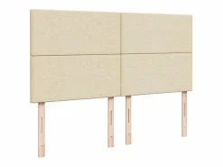 Clicnbuy Cama box spring con colchón tela color 180x200 cm Crema Best