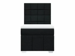 Clicnbuy Cama box spring con colchón tela 90x190 cm Negro Outlet