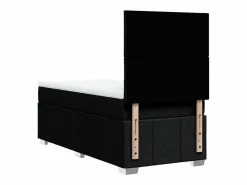 Clicnbuy Cama box spring con colchón tela 90x190 cm Negro Outlet
