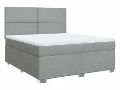 Clicnbuy Somier - 180X200Cm|Cama box spring con colchón tela claro 180x200 cm