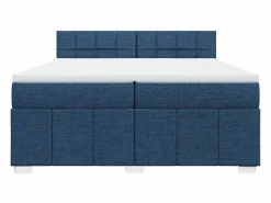 Clicnbuy Cama box spring con colchón tela 200x200 cm Azul Hot