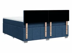 Clicnbuy Cama box spring con colchón tela 200x200 cm Azul Hot
