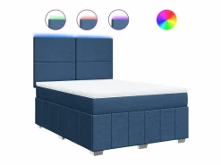 Cama box spring con colchón tela 140x200 cm^Clicnbuy New