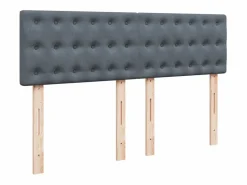 Cama box spring con colchón terciopelo oscuro 140x190 cm^Clicnbuy Sale