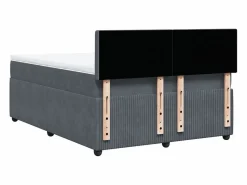 Cama box spring con colchón terciopelo oscuro 140x190 cm^Clicnbuy Sale