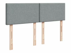 Cama box spring con colchón tela claro 160x200 cm^Clicnbuy New