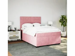 Clicnbuy Base De Cama De Láminas|Cama box spring con colchón terciopelo 160x200 cm