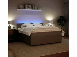 Cama box spring con colchón terciopelo claro 180x200 cm^Clicnbuy Hot